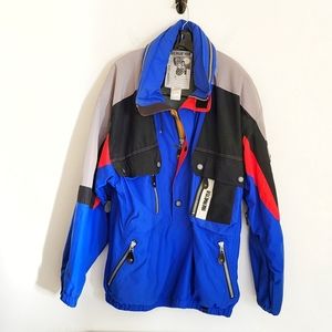 Obermeyer vintage color block ski jacket Mens size XL blue red and gray Pre own